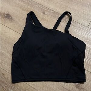 Lululemon Black Sports Bra with Wide Shoulder Straps + Scoop Neckline never worn